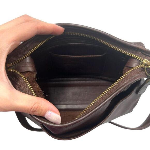 Vintage Coach Legacy Zip Top Hobo Crossbody Dark Mahogany Brown Leather - Picture 8 of 14